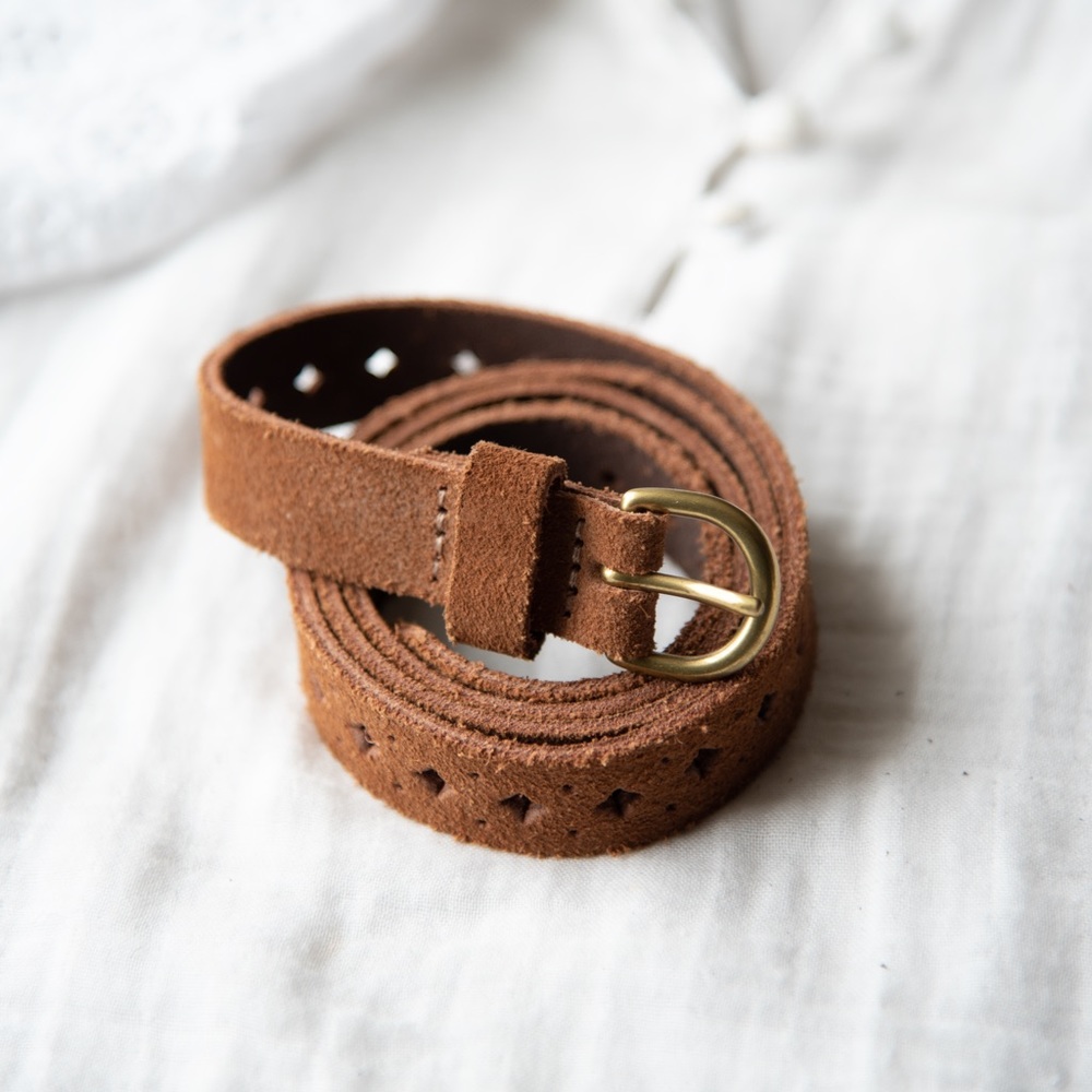Thin Lucky Belt Brown Leather
